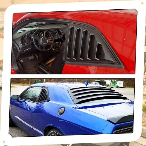 Fit 2008-23 dodge challenger classic style side window louvers vent matte black