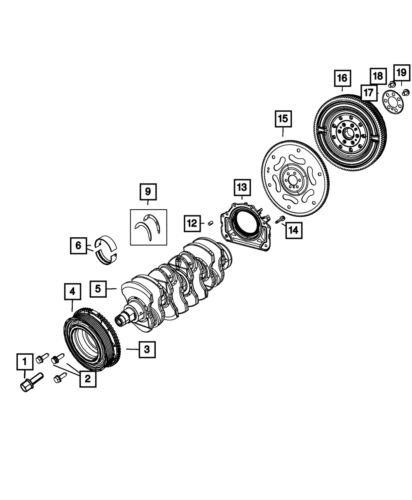 Genuine mopar engine crankshaft 4893955aa