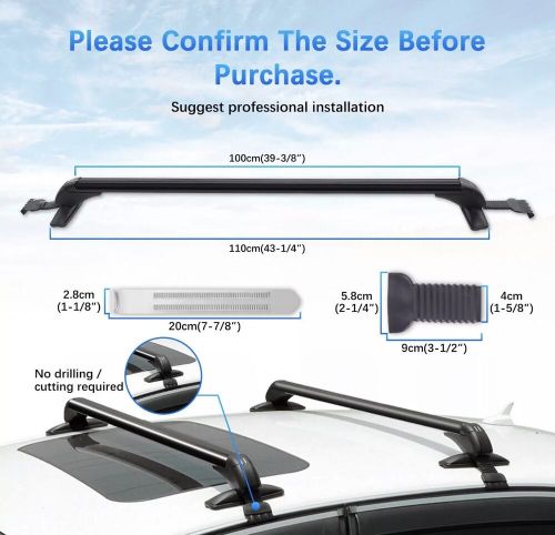 Car top roof rack luggage bicycle carrier cross bars for toyota camry 2010-2022