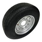Trailer tire on rim st225/75r15 radial lre 6 lug 6 x 5.5&#034; modular wheel silver