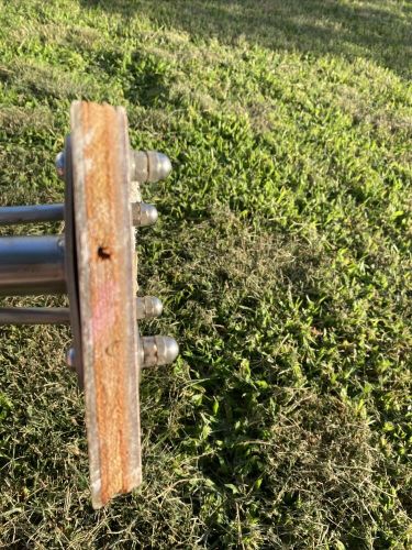 Stanchion w/hardware - used oem 1982 catalina 30 sailboat part