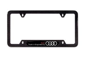 Audi carbon fiber truth in engineering license plate