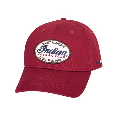 Indian motorcycle patch hat, red - one size