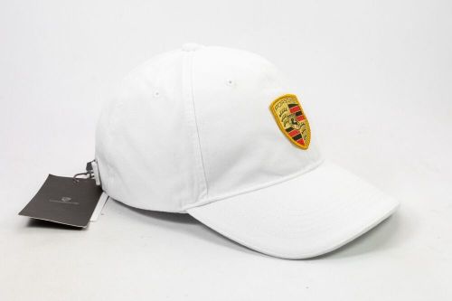 Genuine porsche official crest white baseball cap hat white brand new with tags