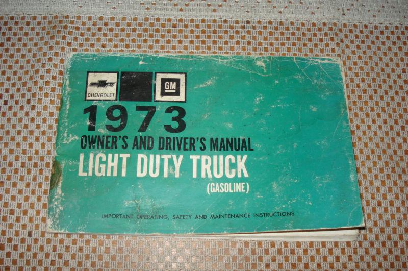 1973 chevy truck owners manual original glove box book c-10 well used!!!