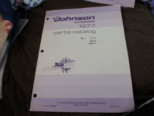 1977 johnson 6 hp 6r77 6rl77  outboard parts catalog manual