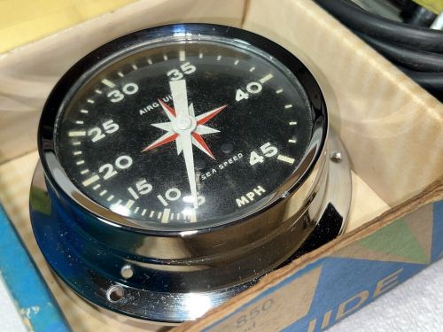 Vintage airguide sea speed 850 marine boat speedometer 45 mph new nos