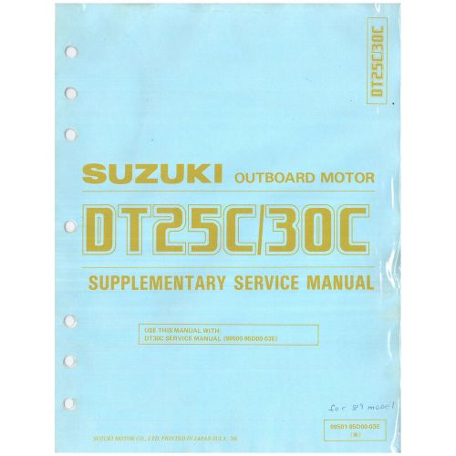 Suzuki outboard marine 1996 dt115stc supplementary service manual