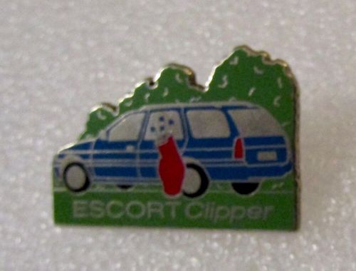 Vintage ford escort clipper - enamel lapel pin badge - automobilia, classic car