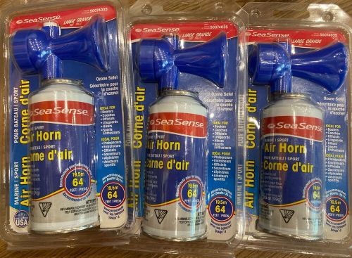 3 pack seasense large marine sport signal air horn 3.5oz heard from 1 mile new