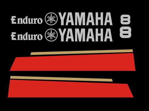 Yamaha enduro outboard engine decals kit | 8hp-75hp