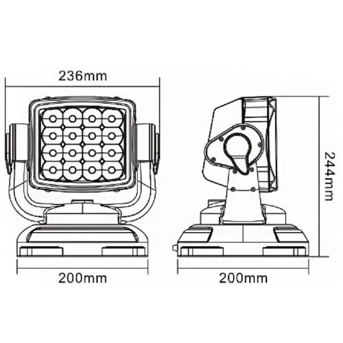 360 degree 80w remote control led search light lamp boat yacht marine wireless