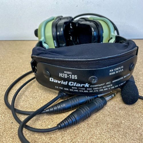 David clark h20-10s aviation headset dual plug headset