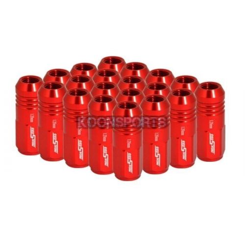 20 piece m12 x1.5mm close end wheels rims 3 stripe 52mm extended lug nuts red