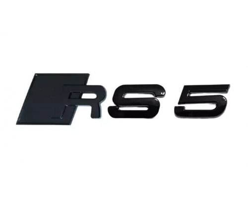 For audi rs5 car rear emblem boot trunk badge sticker decal logo all black