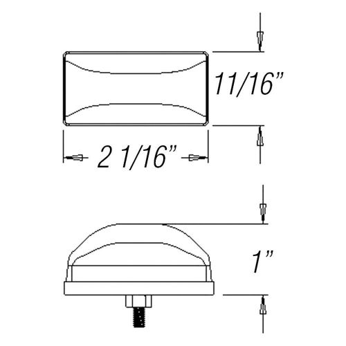 Optronics mc95as - mc95 series yellow rectangular stud mount clearance marker