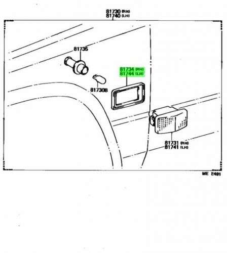 Toyota genuine new land cruiser 91-97 fj80  side markers sidemarkers