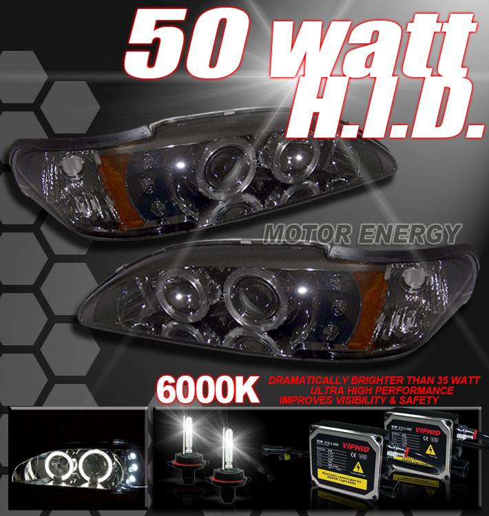 94-98 mustang halo smoke projector headlight+50w hid 97