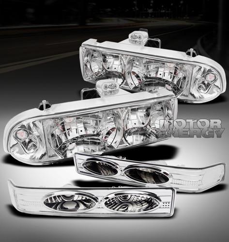 1998-2004 chevy s10/blazer pickup truck clear crystal head lights+bumper signal