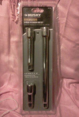 Husky 3 piece extension bar set-wrenches 1/2" drive:3",5",10" brand new