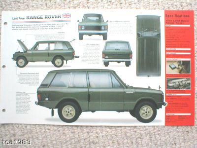 1970 / 1971 / 1972 land rover range rover imp brochure