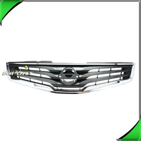 Front grille new ni1200237 chrome painted dark gray 2010-2012 nissan sentra 2.0l