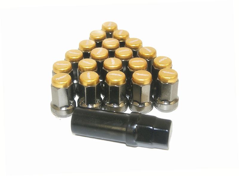 20pcs steel heptagon wheel rim lug nuts lock set m12xp1.25 gold ex fx m 35 qx56