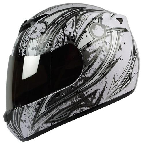 S m l xl xxl ~ arpia white silver dot motorcycle full face helmet street legal