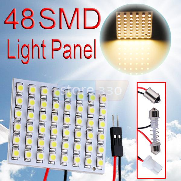 48 smd warm white light panel t10 ba9s festoon dome led interior bulb lamp