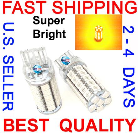 2 x 7443 super amber 41 smd led parking tail light bulbs 990 990a 992 992a 7440a