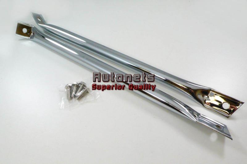 Chrome steel fender to radiator support bars camaro firebird 67-69 hot rat rod