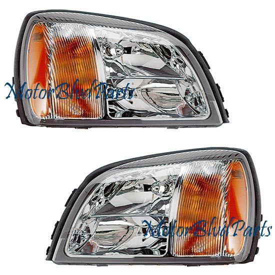 00-02 cadillac deville headlights headlamps right+left oe style