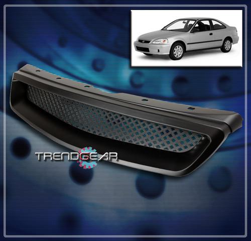 99-00 honda civic jdm type-r upper hood mesh grille black cx dx ex gx hx lx si