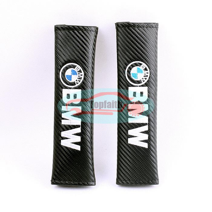 2x carbon fiber embroidery seat belt shoulder pad cushions cover for bmw m3 x3 x