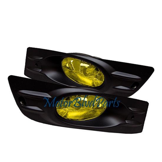 06-07 honda accord coupe fog lights w/wiring kits & switch yellow left+right set