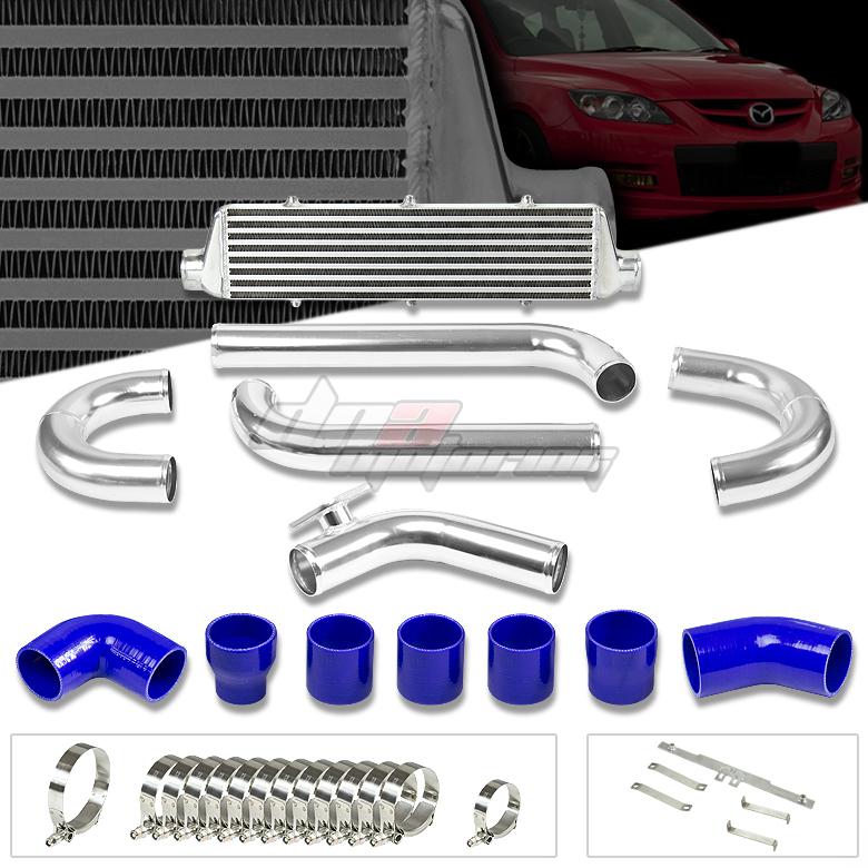 07-12 mazda mazdaspeed3 3 2.3l aluminum racing bolt-on turbo intercooler+piping