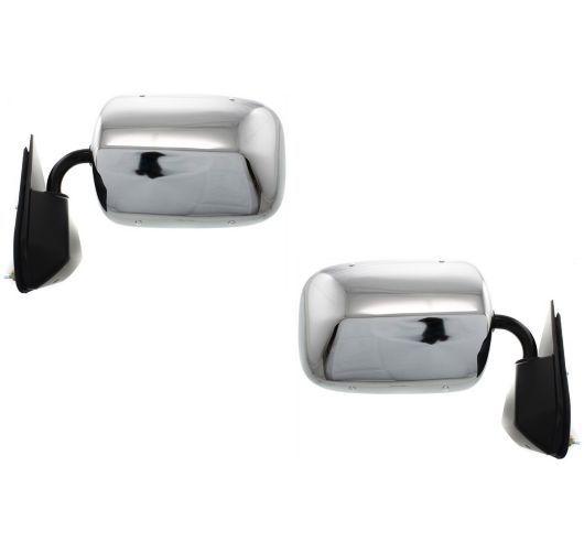 Chevy truck stainless steel chrome manual side view mirrors left/right pair set