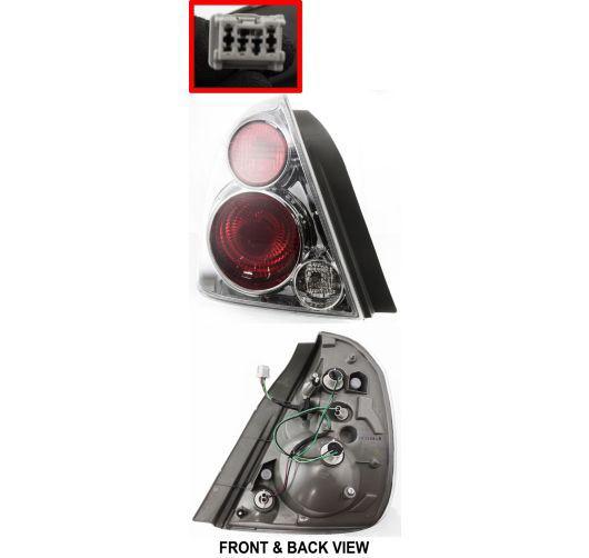 New drivers taillight taillamp assembly w/chrome sae and dot 05-06 nissan altima