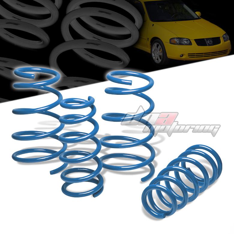 02-06 sentra b15 blue 1.9" drop racing suspension lowering springs f335/r255lb