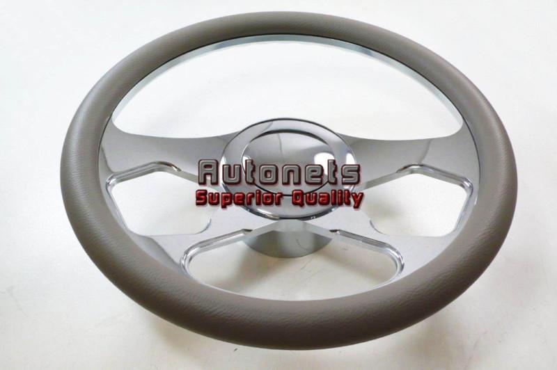 Gray half wrap revolution gm pontiac aluminum steering wheel horn button adapter