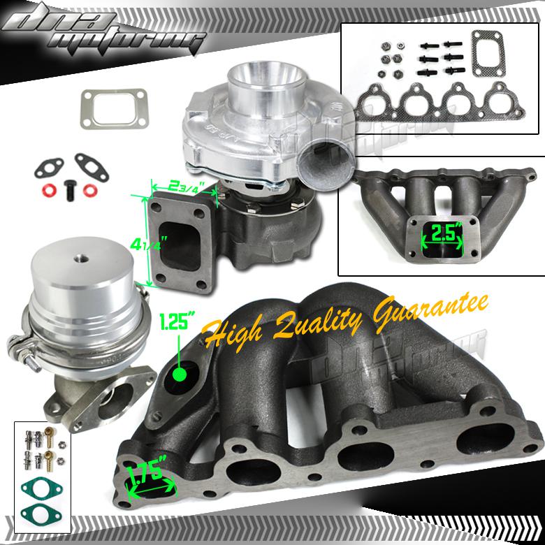 D-series t04e turbocharger+cast iron manifold+wastegate