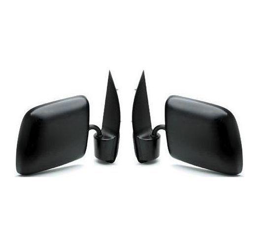 94-06 ford 250 van e150 econoline black manual mirrors goose neck style pair set