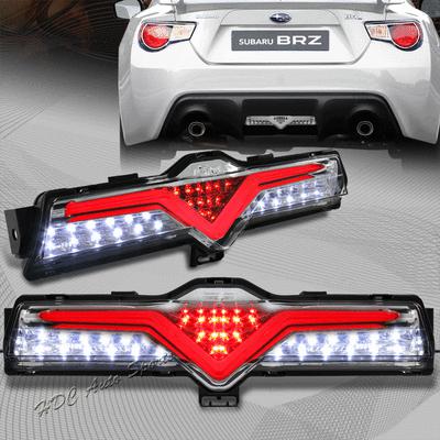 Scion fr-s frs subaru brz clear lens chrome housing rear bumper led brake light