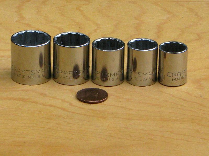 Craftsman metric sockets 3/8 in drive, 12 pt v series 13mm 14mm 15mm 17mm 19mm 