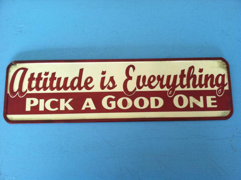 Attitude is everything" metal sign.bike,car shop,garage,man cave.art.