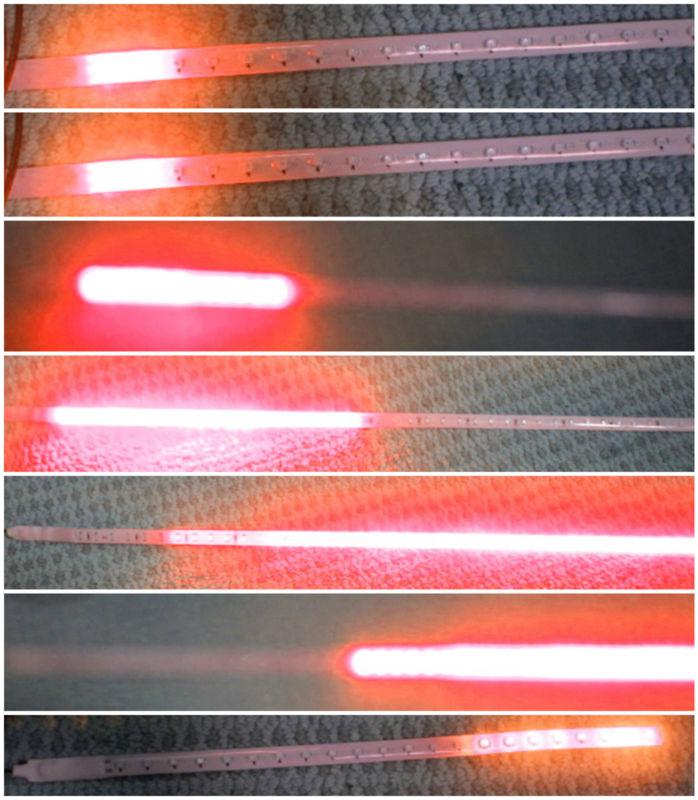 Red 2x 30cm 1ft car knight rider lamp running led strip light flash` light