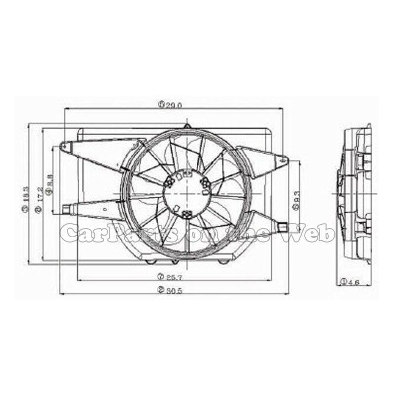 New 2002-2003 saturn vue 3.0l radiator cooling fan assembly gm3115176