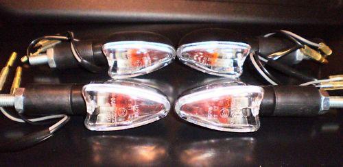 ►4x blinkers dardo black long for triumph,moto guzzi,gilera,husaberg,mz,kawasaki