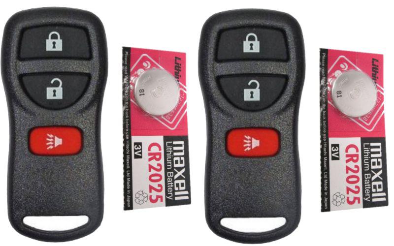 New pair nissan 3 but keyless entry remote key fob clicker beeper + free batts