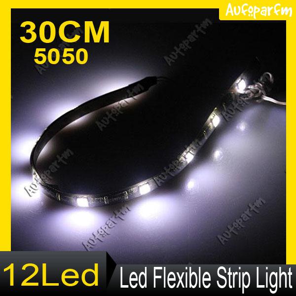 30cm 12led flexible strip light 5050 bulb 12v new car auto lamp super bright x 2